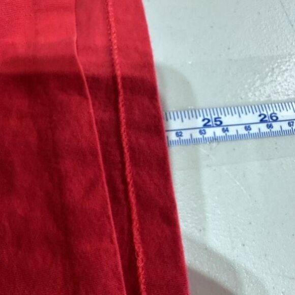 Polo Ralph Lauren Womens Solid V Neck Short Sleeve Top Red Size Large Logo chest - Picture 8 of 8